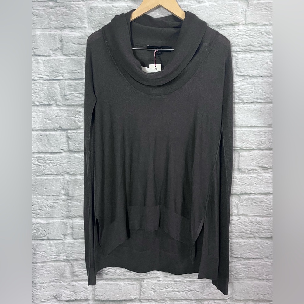 NWT Urban Zen By Donna Karen Size S/M Grey Easy Cowl Neck Sweater Cashmere Silk - Picture 3 of 13